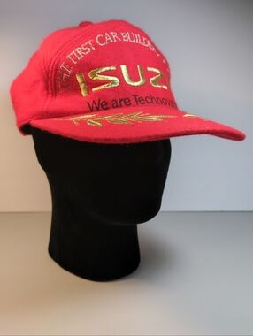 ISUZU Japan Red Wool  Adjustable Strapback HAT